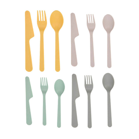 Besteckset aus recyceltem Kunststoff, 3-teilig.