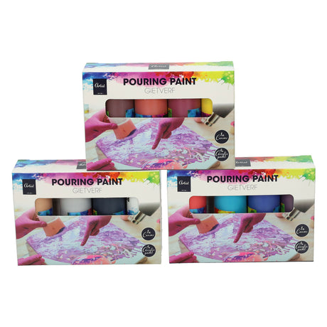 Gießende Acrylfarbe, 4 Farben