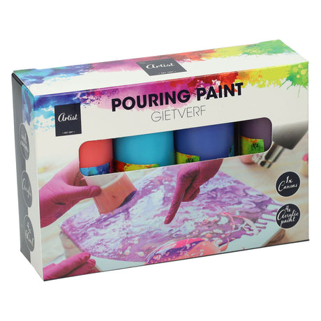 Gießende Acrylfarbe, 4 Farben