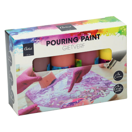 Gießende Acrylfarbe, 4 Farben