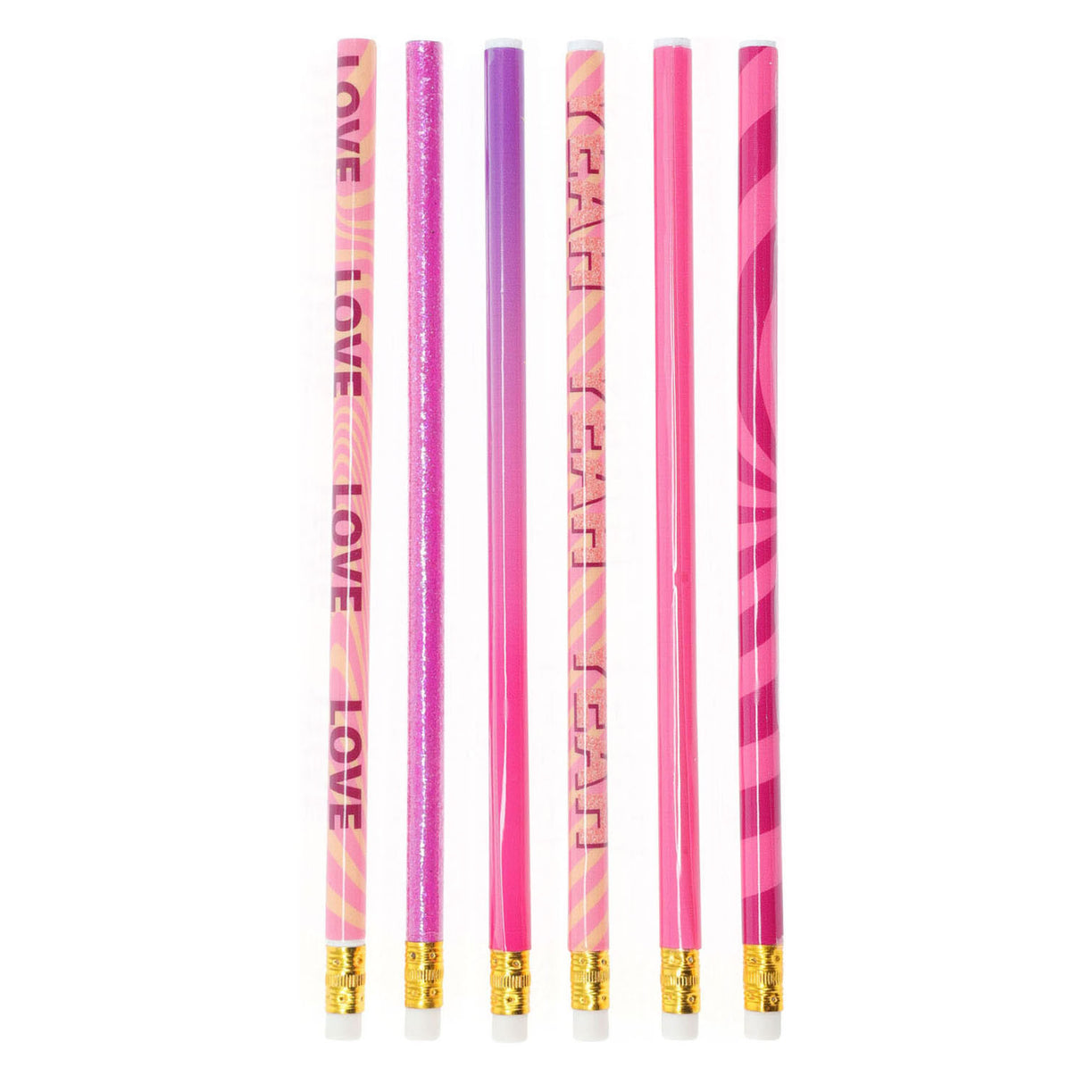 Graue HB-Stifte rosa, 6 Stk.
