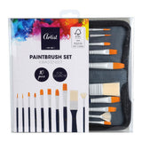Pinselset für Gouache in Aufbewahrungstasche. 10 Stk.