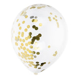 Luftballons mit goldenem Konfetti