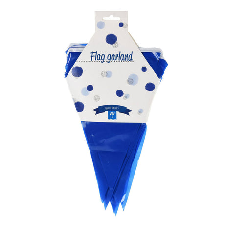 Wimpelkette mit 20 blauen Flaggen, 10 m