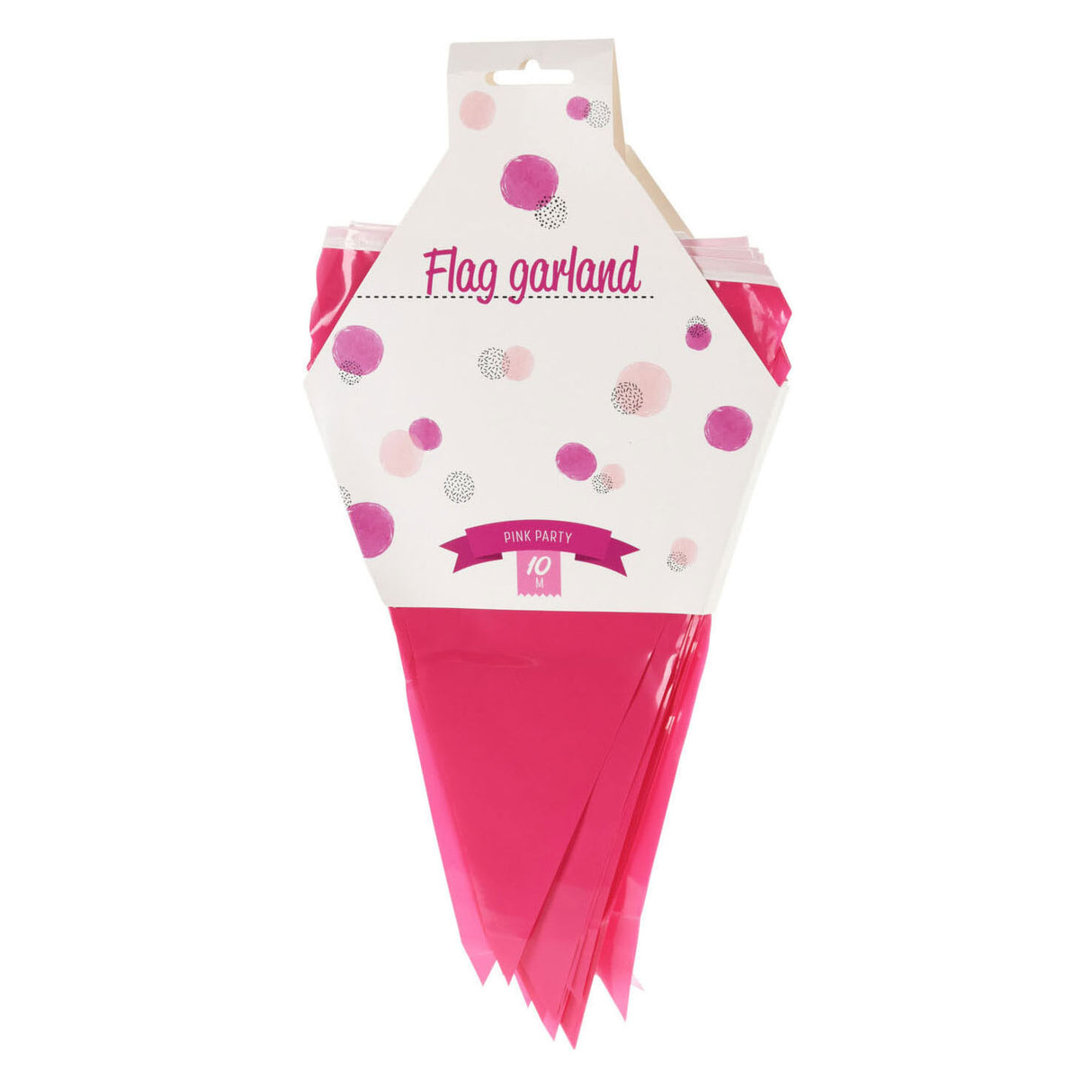 Rosa Wimpelkette mit 20 Flaggen, 10 m