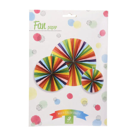 Fächerpapier, mehrfarbig, 3er-Set