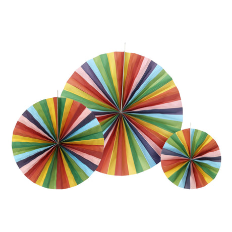 Fächerpapier, mehrfarbig, 3er-Set