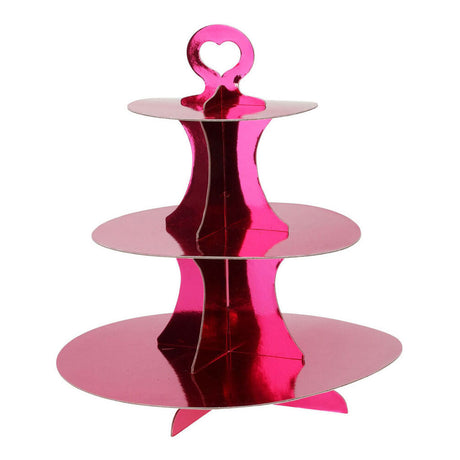 Etagere aus Pappe 3-lagig rosa