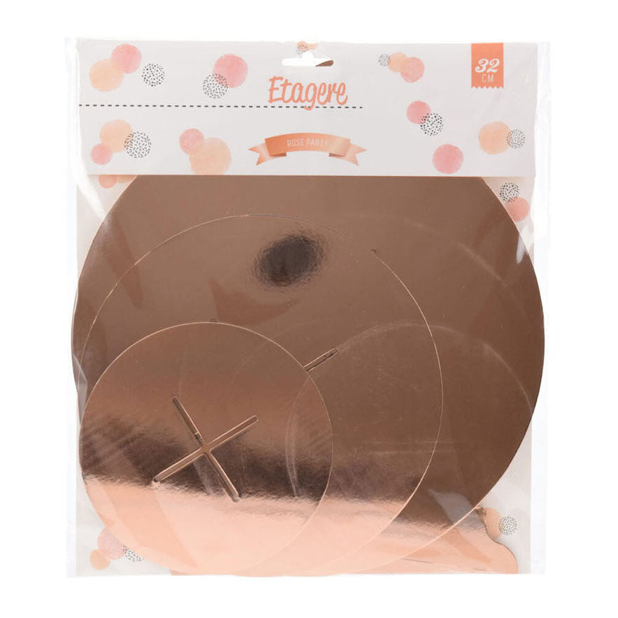 Etagere aus Pappe 3-lagig rosa