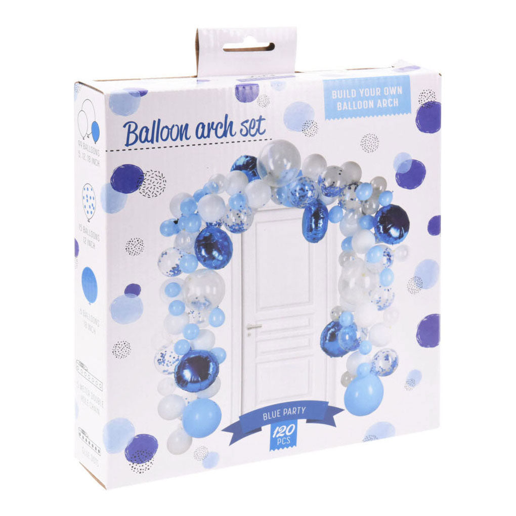 Bauen Sie Ihr eigenes Ballonbogen-Set blau, 120-tlg.