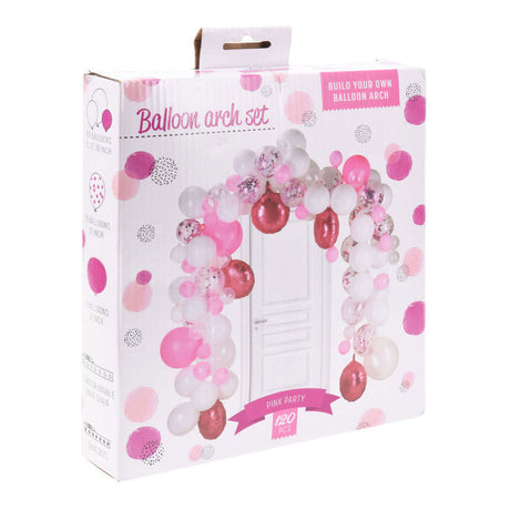 Bauen Sie Ihr eigenes Ballonbogen-Set rosa, 120-tlg.