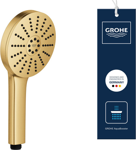Grohe vitalio joy+ 120 handdouche - 3 straalsoorten - aquabooster - aquacalibrator (7 l min) - geborsteld cool sunrise