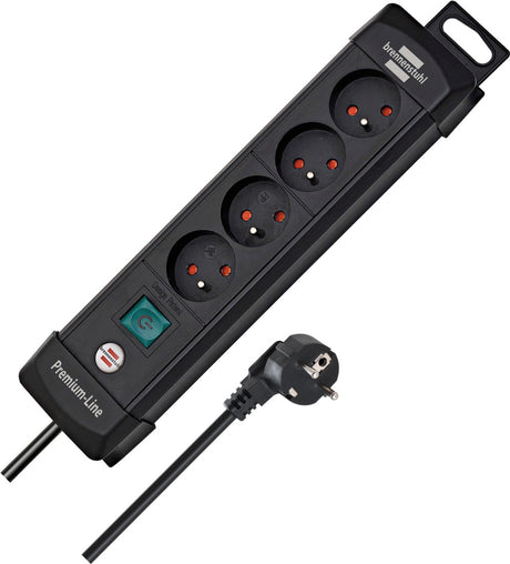 Steckdose Brennerstuhl Premium-Line 4-fach schwarz
