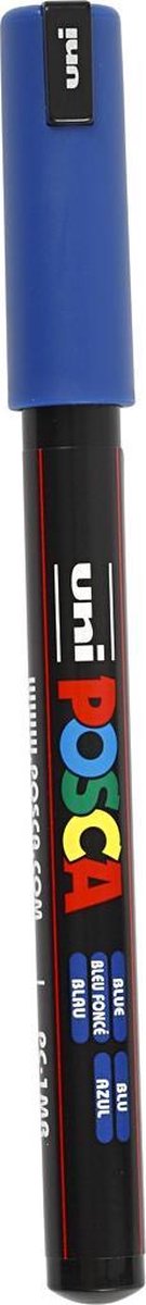 Uni-Posca Posca-Marker, Größe PC-1MR, Strichstärke 0,7 mm, extrafein, blau, 1 Stück