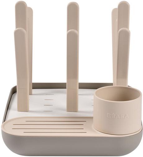Béaba forêt Flaschenregal – kompakte Abtropffläche für 6 große Babyflaschen und Zubehör – modulare Abzweigungen für Becher und Milchpumpenteile – abnehmbare Abtropfschale – alles kann im Boden aufbewahrt werden – Öko-Design – Ton