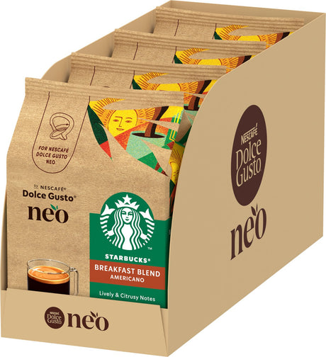 Starbucks by Nescafe Dolce Gusto Neo Kaffeepads Frühstücksmischung – 4x12 Pads für 12 Tassen Kaffee