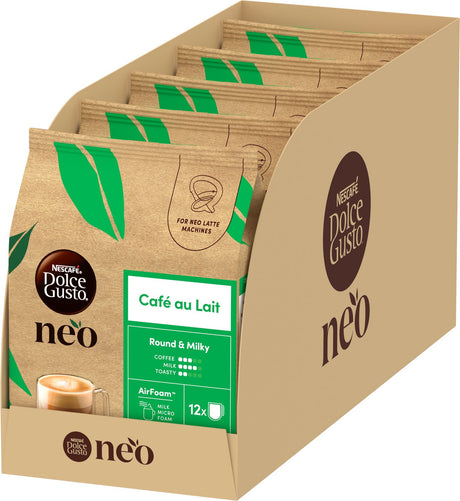 Nescafé Dolce Gusto Neo Beutel Café au Lait – 5x12 Beutel für 12 Tassen Kaffee