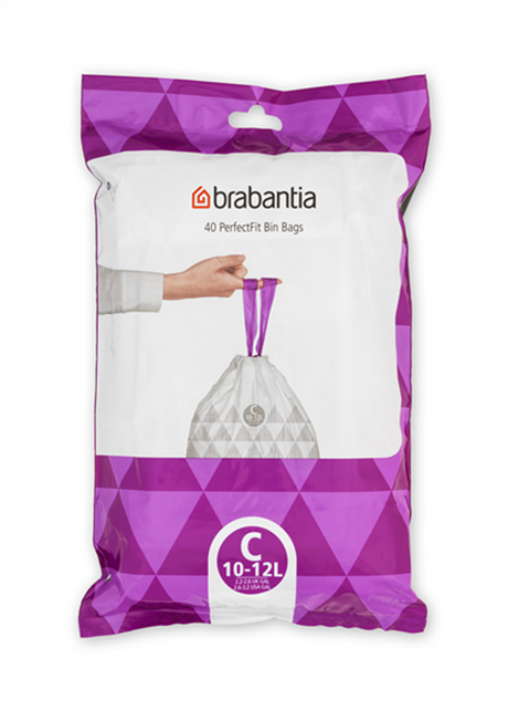 Brabantia Perfectfit 10-12 Liter Müllbeutel C Spenderpackung 40 Beutel