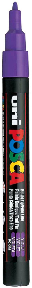 Uni-Posca Posca-Marker, Größe PC-3m, Strichstärke 0,9–1,3 mm, fein, violett, 1 Stück