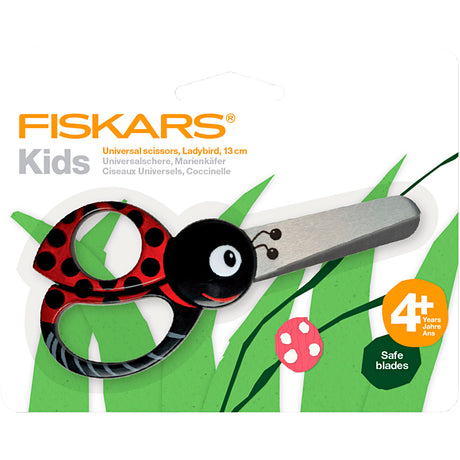 Creativ Company Fiskars Kinderschere mit Tiermotiv, Marienkäfer, L: 13 cm, 1 Stück