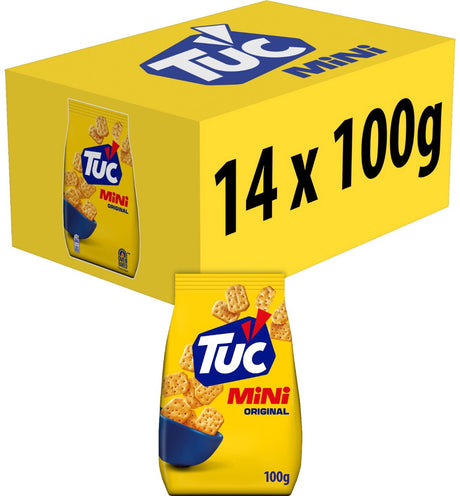 Tuc Cracker Mini Original 14 x 100g – für Getränke – Snacks – Mini Cracker – Snack – lecker zum Film