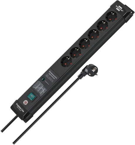 Brennerstuhl Steckdosenleiste Premium-Line 6 Steckdosen 5 m