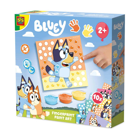 Ses creative bluey – Fingerfarbe – Babyspielzeug – vegan glutenfrei – waschbar – für Kinder ab 2 Jahren – 10 Karten