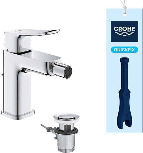 Grohe Dice Bidetarmatur – wassersparend – inklusive Ablaufgarnitur – Chrom