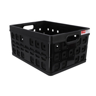 Sunware quadratische Faltkiste 32l – 49x36x24,5 cm – schwarze Einkaufskiste