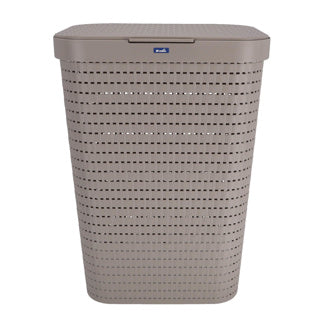Rotho Country - Wäschekorb mit Deckel - 55 l Kunststoff - Cappuccino