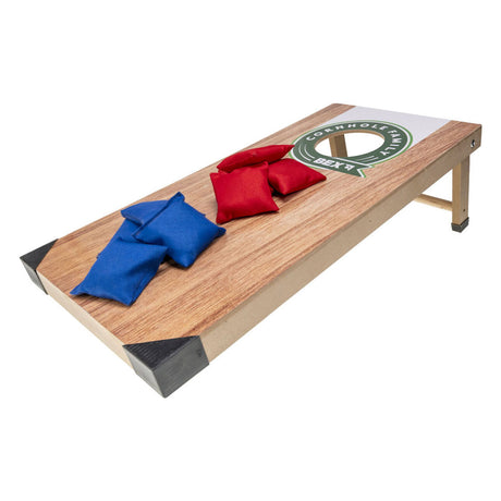 Bex Sport Bex Cornhole Family – Amerikanisches Wurfspiel – Sitzsackspiel – kompaktes Cornhole-Set mit 1 Spielbrett (60x30x7 cm) – inklusive 8 Sitzsäcken – ab 8 Jahren