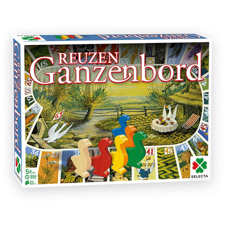 Selecta Taktik Riesengansbrett – klassisches Brettspiel im Extragroßformat – inklusive Spielbrett, Holzgänse und Würfel – ab 5 Jahren