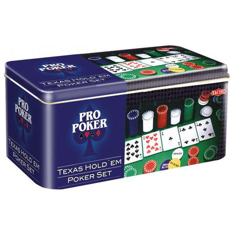 Tactic Pro Poker Texas Hold'em Set – Pokerset – Luxus-Aluminiumkoffer – 200 Chips à 11,5 Gramm – inklusive Karten, Würfel und Dealer-Button – ab 14 Jahren