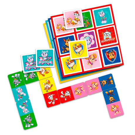 Tactic Paw Patrol 3-in-1 Spielesammlung – Kartenspiel – Lotto – Domino – Memo – Kinderspiel ab 4 Jahren