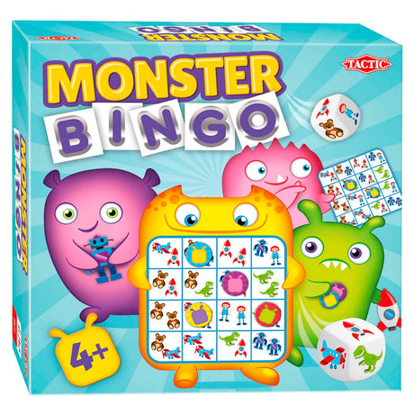Taktik-Monster-Bingo – Brettspiel – Bingo – Kinder-Bingo mit Monstern – bunt und spannend – Familienspiel – 2 bis 4 Spieler – ab 4 Jahren