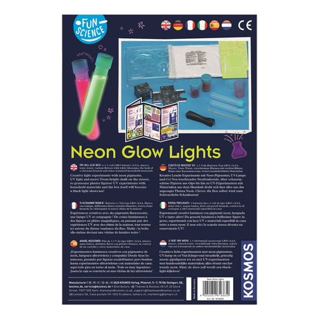 Cosmos Neon Glow Lights – Experimentierset – Leuchtende Dekorationen mit UV-Licht gestalten – inklusive Spezialmarkern und Schwarzlichtlampe – Leuchtende Kunst schaffen
