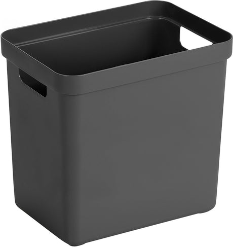 Sunware Sigma Home Aufbewahrungsbox 25l – 35x24,6x36,3 cm – Anthrazit – BPA-freier Kunststoff, stapelbar (Deckel separat erhältlich) – stylischer Aufbewahrungskorb für Kinderzimmer Wohnzimmer