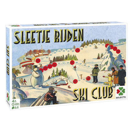 Taktikspiele von früher: Rodel-Skiclub – Brettspiel – Familienspiel – ab 4 Jahren – 2-6 Spieler