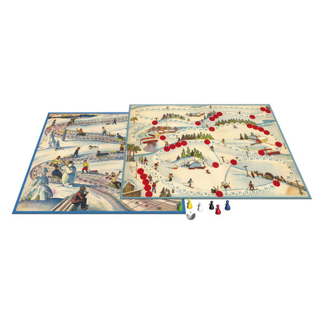 Taktikspiele von früher: Rodel-Skiclub – Brettspiel – Familienspiel – ab 4 Jahren – 2-6 Spieler