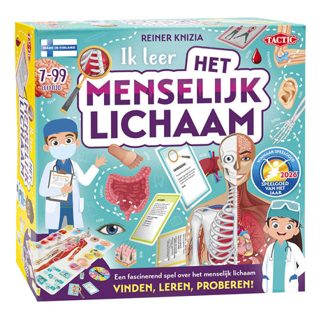Taktik, die ich lerne: Der menschliche Körper - Brettspiel - pädagogisch - Entdecken Sie den menschlichen Körper und lernen Sie etwas über Anatomie - 2 bis 5 Spieler - ab 7 Jahren