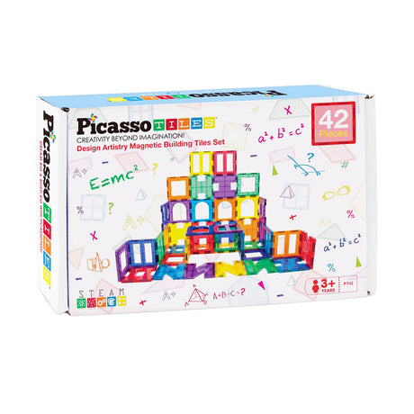 Picasso-Fliesen-Taktik – Konstruktionsspielzeug – Magnetplättchen – Magnetplättchen – Künstlerset – Stielspielzeug – kreatives Bauspielzeug – 42 Teile – ab 3 Jahren