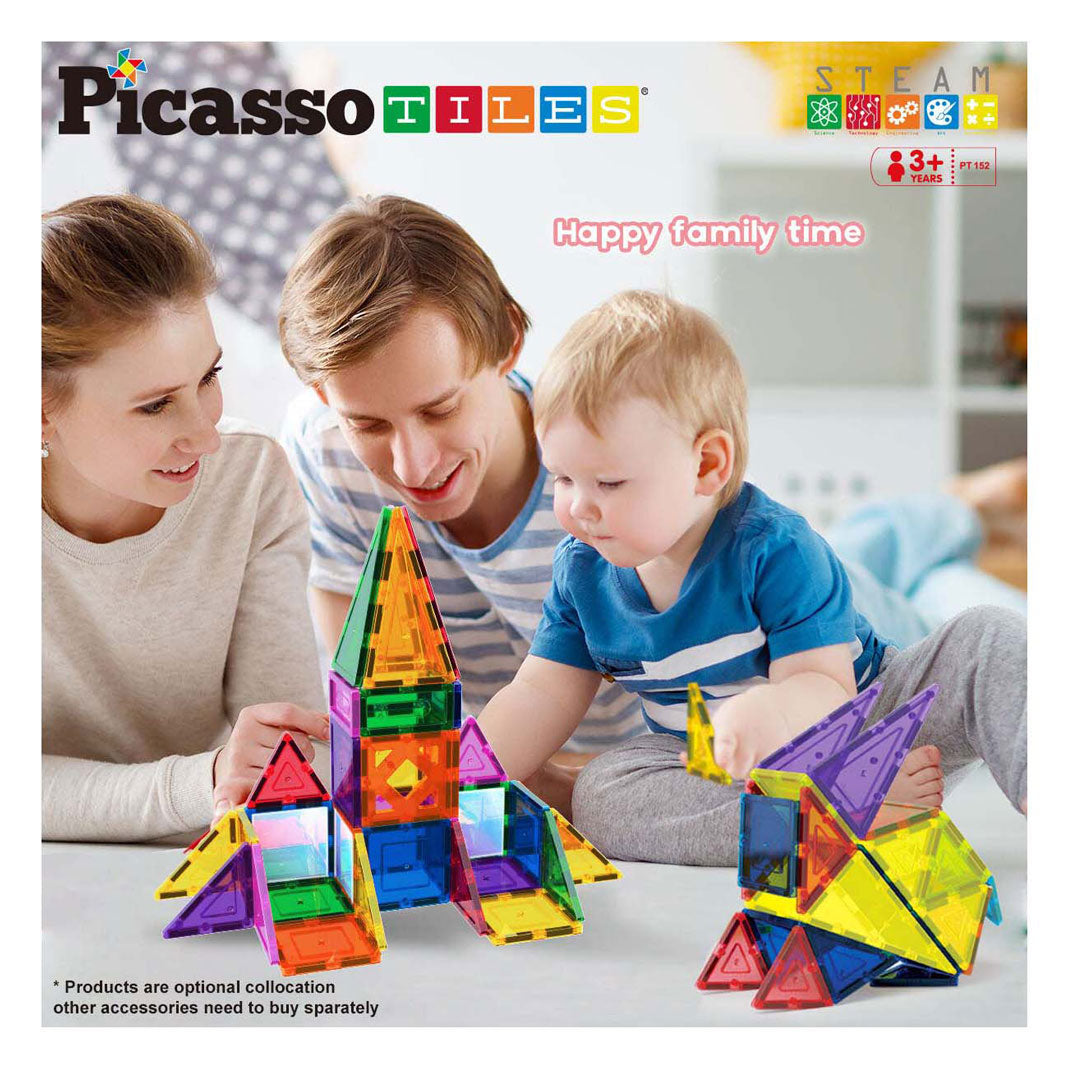 Selecta Picasso-Blöcke und Spiegel – magnetische Baufliesen, 152 Stück.