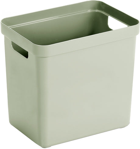 Sunware Sigma Home Aufbewahrungsbox 25l – 35x24,6x36,3 cm – grün – BPA-freier Kunststoff, stapelbar (Deckel separat erhältlich) – stilvoller Aufbewahrungskorb für Kinderzimmer und Wohnzimmer