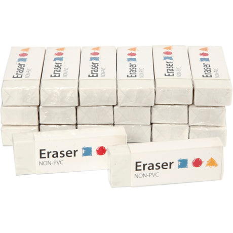 Radiergummi der Firma Creativ, Maße 62x22x10 mm, 20 Stück, 1 Box