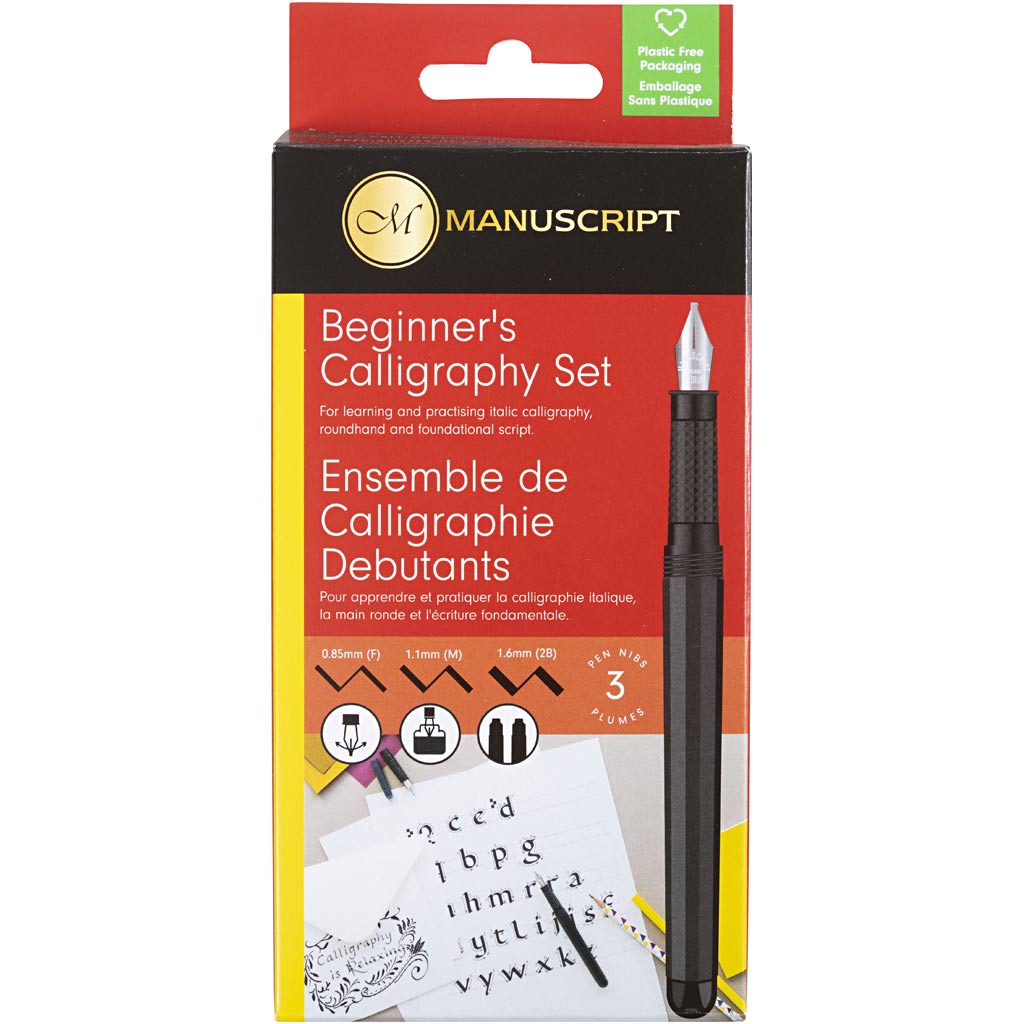 Kalligraphie-Set für Anfänger, B: 0,85-1,6 mm, schwarz, 1 Set