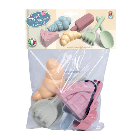 Androni Delikatessen Sandformen mit Schaufel und Rechen, 6-tlg.