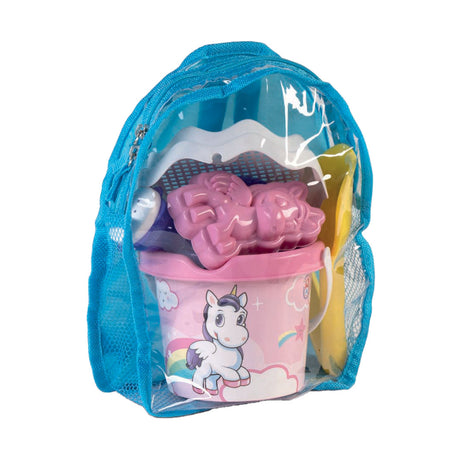 Androni Rucksack mit Einhorn-Strandset, 6-teilig.