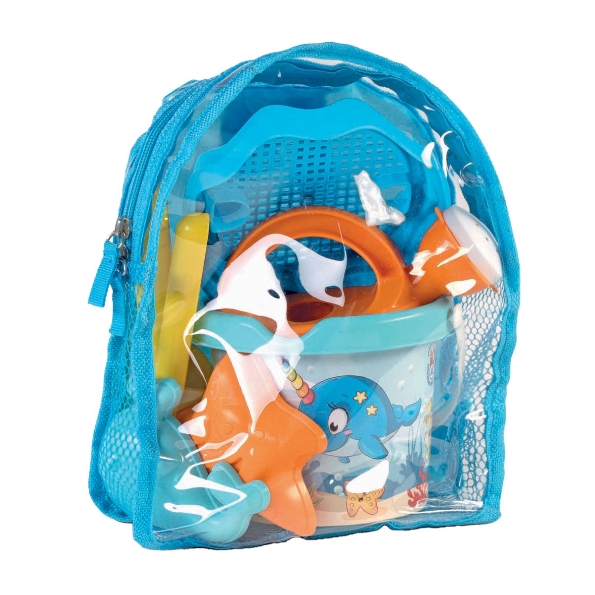 Androni Rucksack mit Wal-Strandset, 7-teilig.