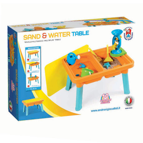 Androni Sand- und Wassertisch mit Wassermühle, 10 Stück.