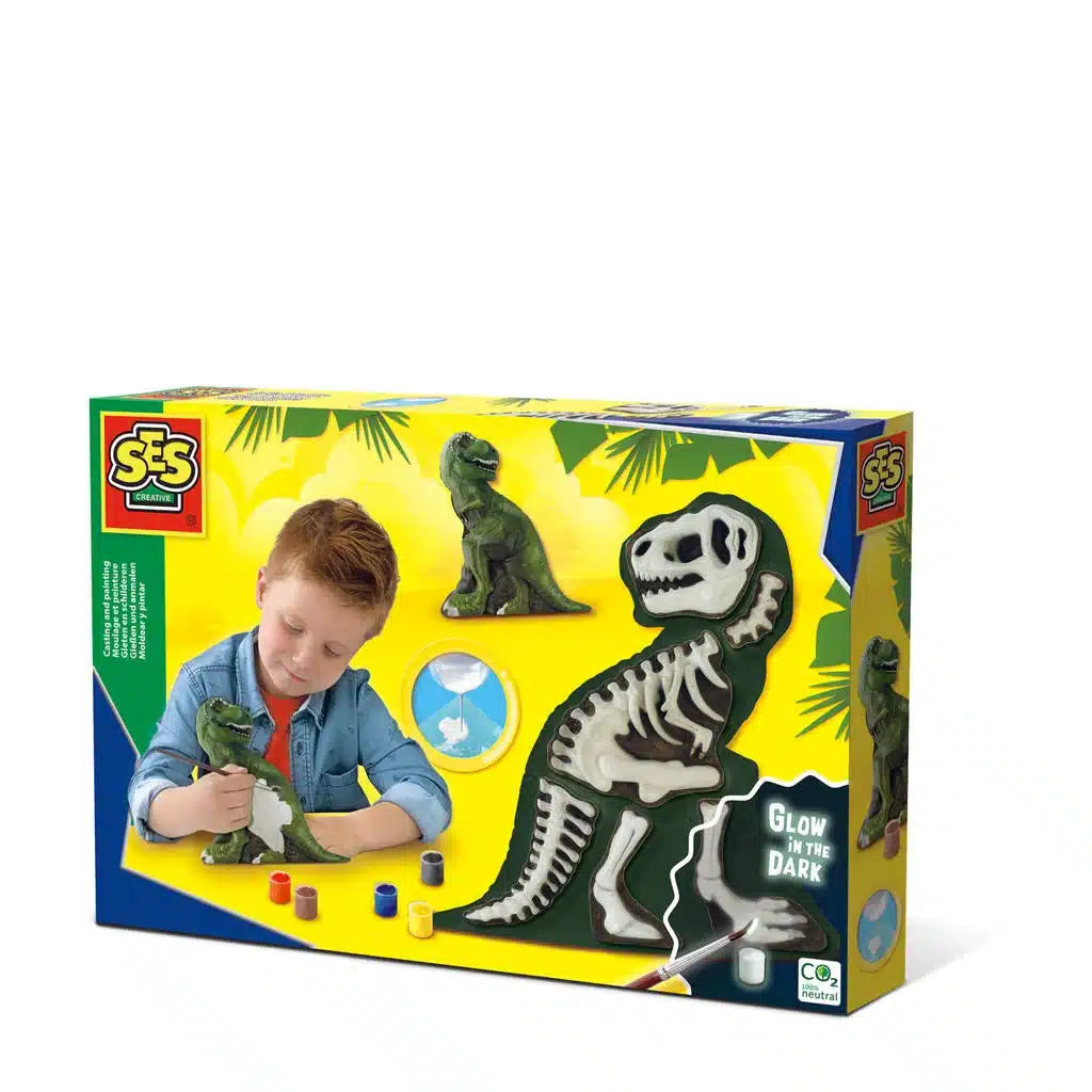 Ses Gießen und Bemalen – im Dunkeln leuchtendes Dino-Skelett